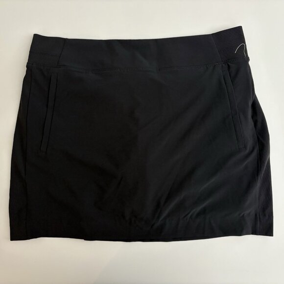 Athleta Brooklyn Mid Rise Active Skort (Size 14) Black 16” Work Travel Tennis - Picture 3 of 10